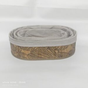 Desktop bamboo storage basket