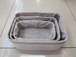 Desktop bamboo storage basket